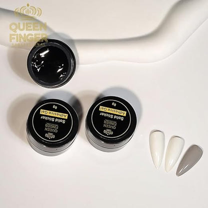 NP03 QUEENFINGER Nail Art Super Sticky Rhinestone UV Gel Adhesive Diamond Gem Builder Manicure NailArt Decoration Clear UV Gel for NailRhinestones/Nail Jewelry/NailDiamonds, 8ml