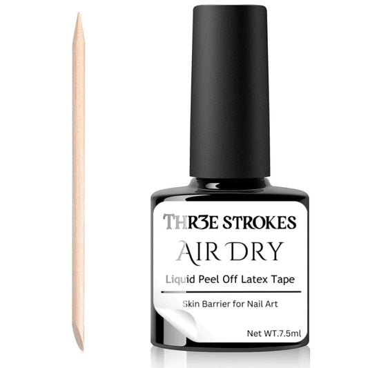 NP23 THR3E STROKES Gel Polish Liquid Latex for Nails: 7.5ML Simple Peel off Cuticle Guard for Nail Polish Nail Art Liquid Latex Barrier Protector Manicure Cuticle Protectors with Stick Gifts for Women