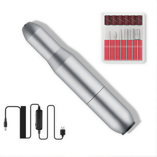 NP325 Professional Portable Electric Nail Drill Kit - USB Powered E-File with 11-Piece Bit & Sanding Band Set