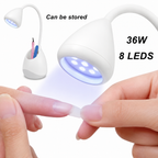 GV1183 36W Lotus UV LED Gel Nail Lamp with Tool Organizer Base – Flexible Gooseneck Curing Light