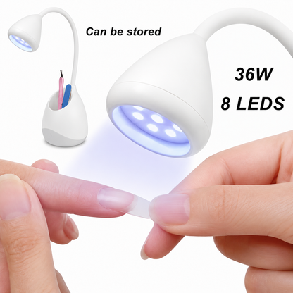 GV1183 36W Lotus UV LED Gel Nail Lamp with Tool Organizer Base – Flexible Gooseneck Curing Light