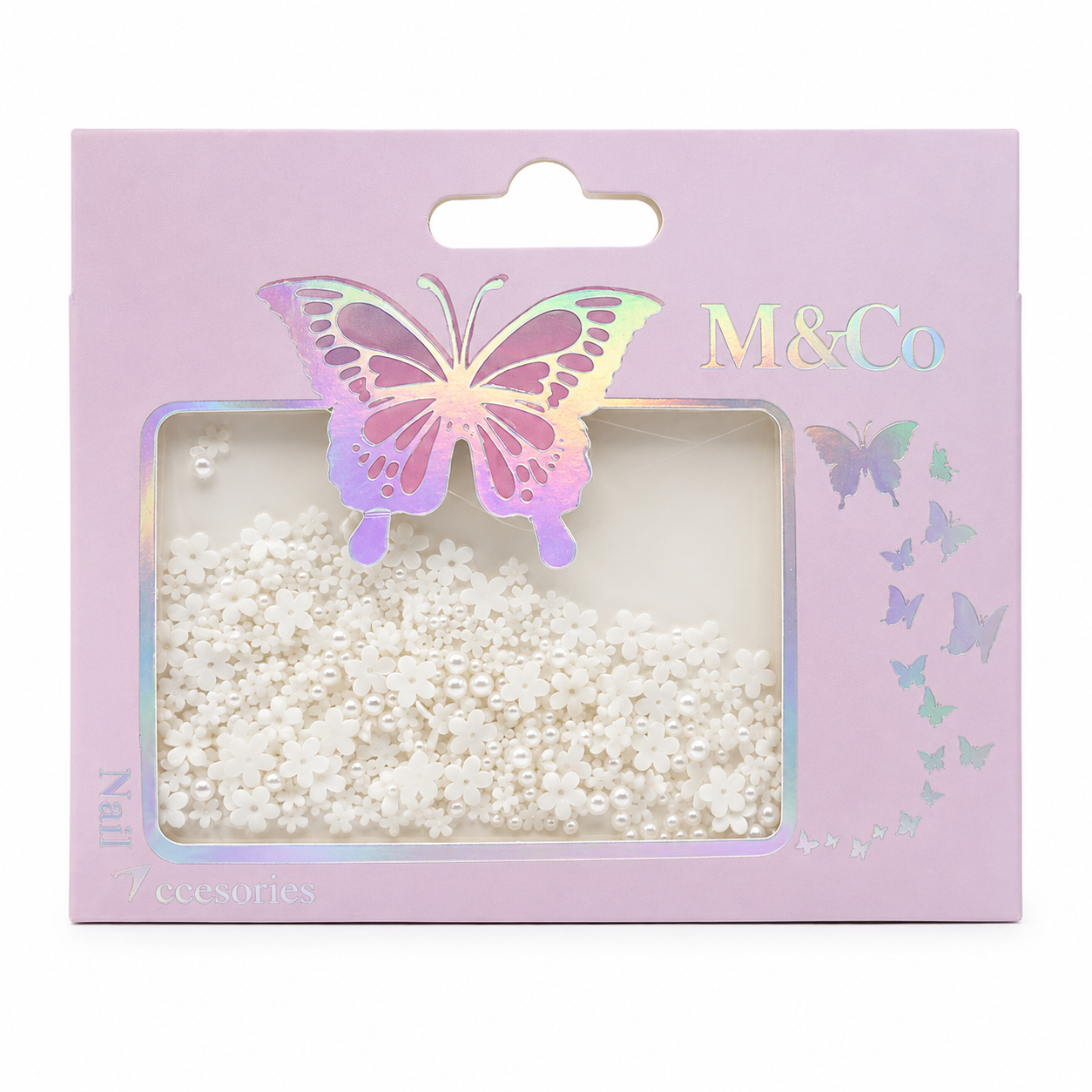 GV1126 THR3E STROKES 3D Flower Nail Art Charms with Pearl Beads – Mixed-Size Nail Decorations for Acrylic, Gel Nails, DIY Manicure & Nail Art Accessories