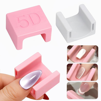 GV893 THR3E STROKES 5D Nail Magnet Tool for Cat Eye Gel Polish – Non-Slip Finger Stand, Strong Magnet Nail Art Manicure Tool for DIY & Salon (MIX COLOR) (5D BOX)