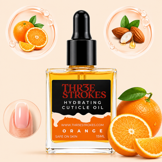GV78 THR3E STROKES Naturale Revitalizing Cuticle Oil - Hydrating Oil For Repaired Cuticles Overnight - Remedy For Damaged Skin And Thin Nails - Paraben/Cruelty-Free Formula 15ML (ORANGE)