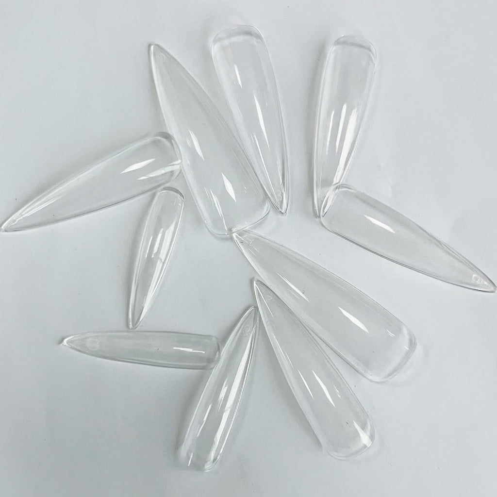 GV27 THR3E STROKES Soft Gel Nail Tips, Full Cover Clear Soft Nail Tips for Artificial False Nails Extension Nail Salons DIY Nail Art with Box, 440PCS (LONG STILETTO N11)