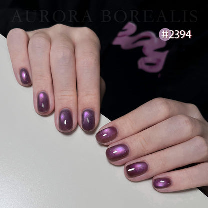 NP40 THR3E STROKES Glitter Cat Eye Gel Nail Polish Set with Magnet Colorful Galaxy for Holographic Cat Eye, Salon Gel Manicure and Nail Art DIY at Home (NEBULA)