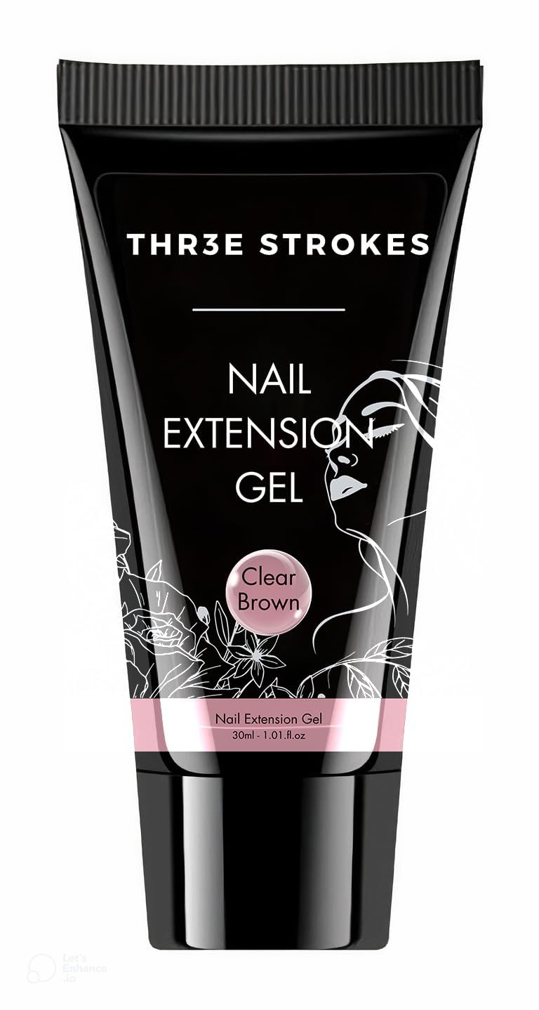NO298 THR3E STROKES Polygel Quick Upgrade Poly Gel Finish Kits,30ML Polygel Nail Kit Builder Gel,Nail Extension Gel Trendy Nail Art Design Salon Nail Easy DIY At Home(11 CLEAR BROWN)(UV/LED Lamp Required)