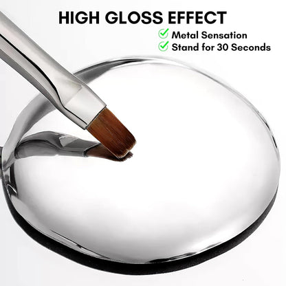 GV100 THR3E STROKES 8Ml Mirror Shine Gel Metallic Finish Silver Gel Uv/Led Gel Metal Painting Gel Drawing Mirror Nail Gel For Nail Art Designs (Silver)