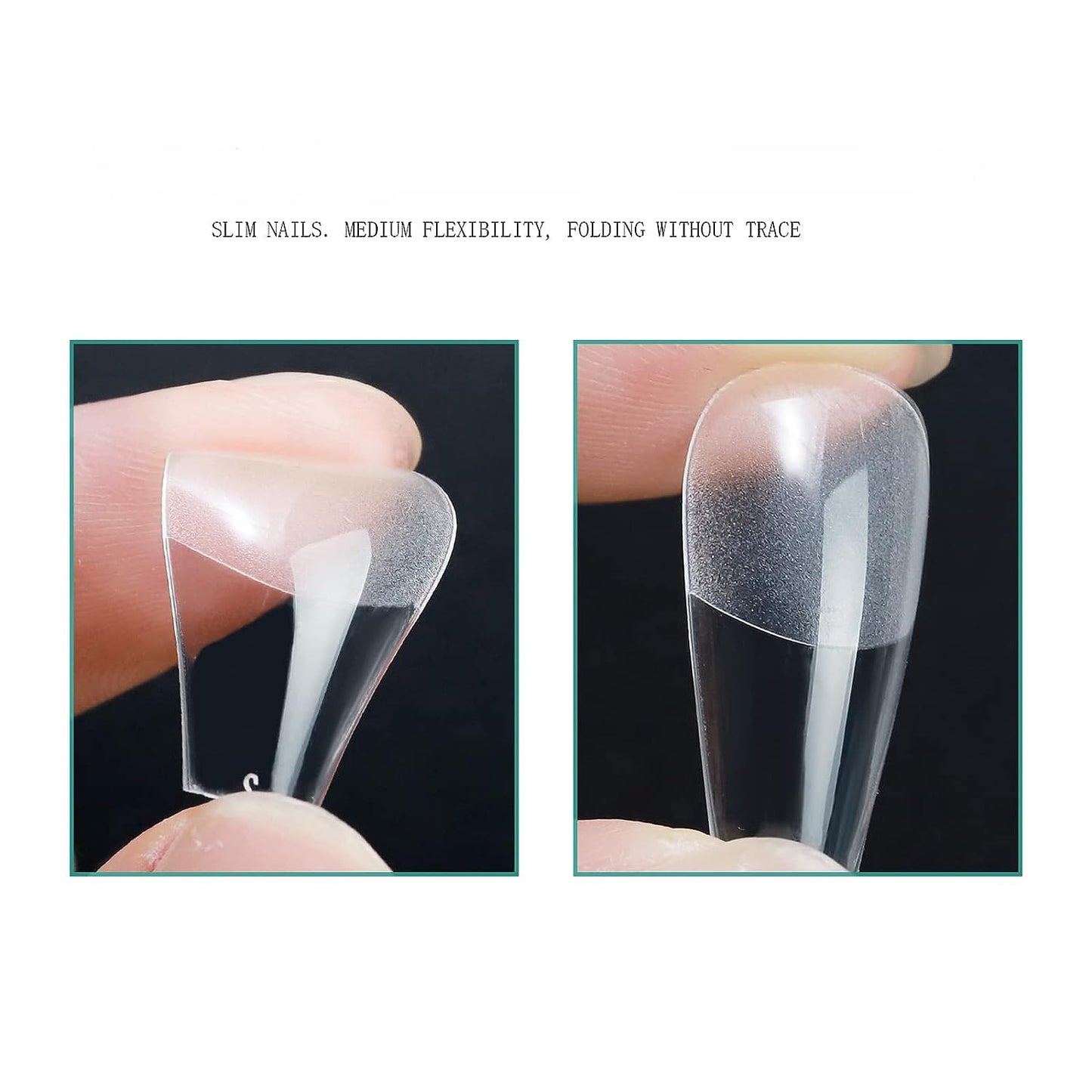 GV32 THR3E STROKES Soft Gel Nail Tips, Full Cover Clear Soft Nail Tips for Artificial False Nails Extension Nail Salons DIY Nail Art with Box, 550PCS (MEDIUM STILETTO N9)