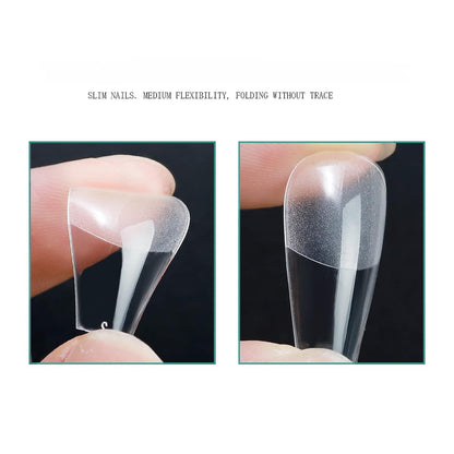 GV33 THR3E STROKES Soft Gel Nail Tips, Full Cover Clear Soft Nail Tips for Artificial False Nails Extension Nail Salons DIY Nail Art with Box, 550PCS (MEDIUM STILETTO N17)
