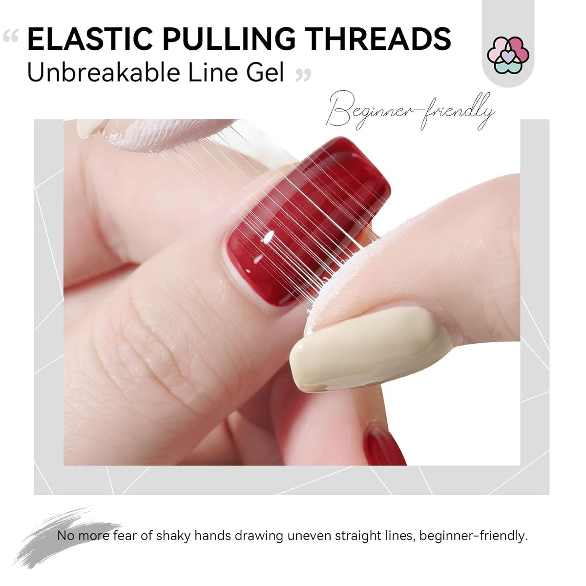 NP323 Bolt Bee Professional Spider Gel (10g, White #1) - Elastic Stretchy Matrix Painting Gel for Straight Lines & Geometric Nail Art Design