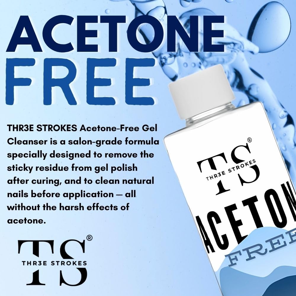 NP293 THR3E STROKES Nail Polish Remover, 500ml | Nourishes nail | Acetone free | Infused with Vitamin B-5 | Gentle Nail Paint Remover