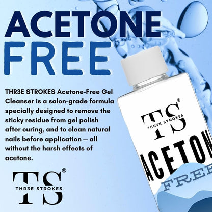 NP293 THR3E STROKES Nail Polish Remover, 500ml | Nourishes nail | Acetone free | Infused with Vitamin B-5 | Gentle Nail Paint Remover