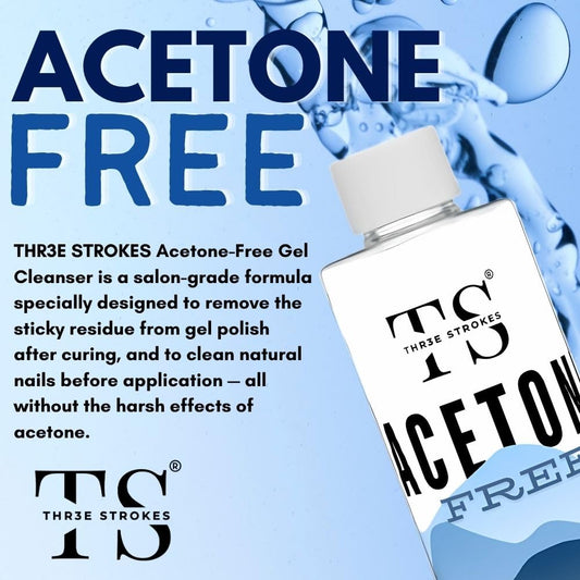 NP293 THR3E STROKES Nail Polish Remover, 500ml | Nourishes nail | Acetone free | Infused with Vitamin B-5 | Gentle Nail Paint Remover