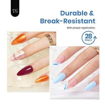 GV36 THR3E STROKES Soft Gel Nail Tips, Full Cover Clear Soft Nail Tips for Artificial False Nails Extension Nail Salons DIY Nail Art with Box, 550PCS (MEDIUM ALMOND N16)