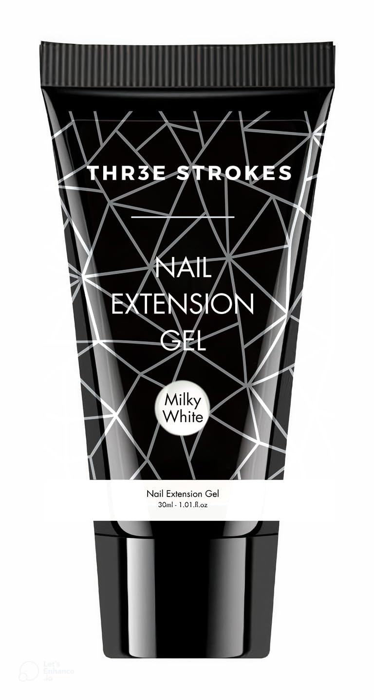 NP294 THR3E STROKES PolyGel Quick Upgrade Poly Gel Kits,30ML Polygel Nail Kit Builder Gel,Nail Extension Gel Trendy Nail Art Design Salon Nail Easy DIY at Home (6 MILKY WHITE) (UV/LED LAMP REQUIRED)