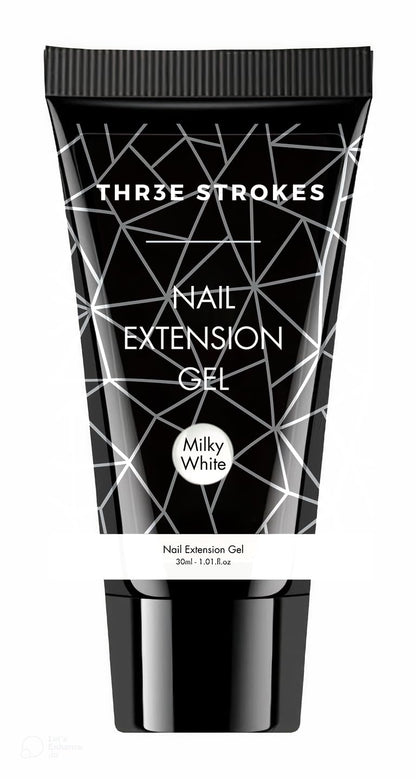 NP294 THR3E STROKES PolyGel Quick Upgrade Poly Gel Kits,30ML Polygel Nail Kit Builder Gel,Nail Extension Gel Trendy Nail Art Design Salon Nail Easy DIY at Home (6 MILKY WHITE) (UV/LED LAMP REQUIRED)