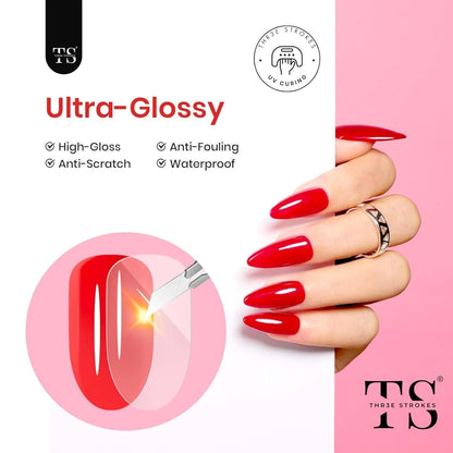 GV96 THR3E STROKES 2 Pcs 15Ml No Wipe Gel Top Coat And Base Coat Set - Soak Off Led Nail Lamp Gel Base Top Coat Finish Nail Art Design For Women. (Requires Uv Light)(Machine Se Sukhengi)