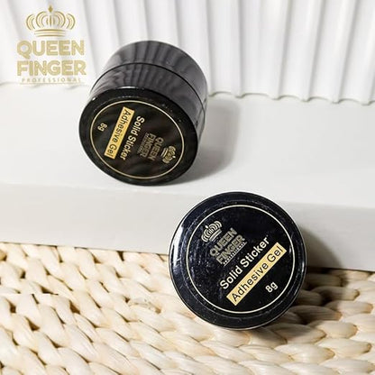 NP03 QUEENFINGER Nail Art Super Sticky Rhinestone UV Gel Adhesive Diamond Gem Builder Manicure NailArt Decoration Clear UV Gel for NailRhinestones/Nail Jewelry/NailDiamonds, 8ml