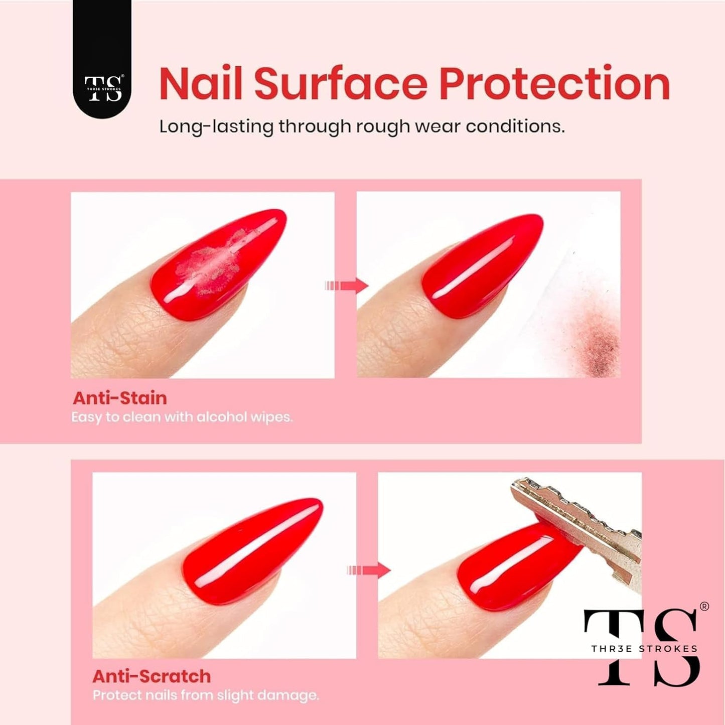 GV96 THR3E STROKES 2 Pcs 15Ml No Wipe Gel Top Coat And Base Coat Set - Soak Off Led Nail Lamp Gel Base Top Coat Finish Nail Art Design For Women. (Requires Uv Light)(Machine Se Sukhengi)