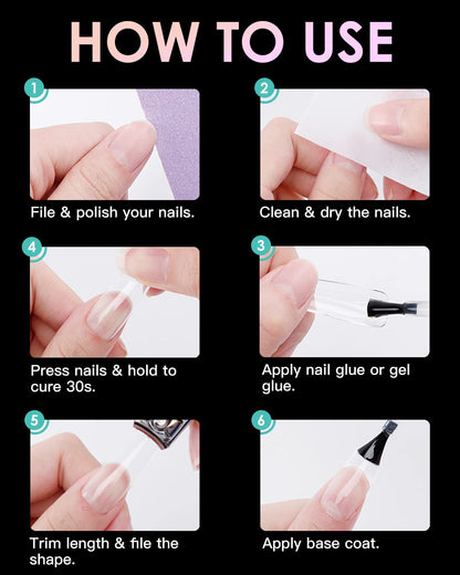 GV26 THR3E STROKES Soft Gel Nail Tips, Full Cover Clear Soft Nail Tips for Artificial False Nails Extension Nail Salons DIY Nail Art with Box, 550PCS (SHORT STILETTO P10)