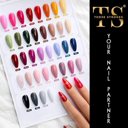 NP37 THR3E STROKES 36 Colors Nail Art GelPaint Kit, 40PCS Gel Nail Polish Set,With Top Coat , Base Coat Gel Nail Polish with NailBrush for DIY NailArt Design, NailArt GelPolish for DIY At Home