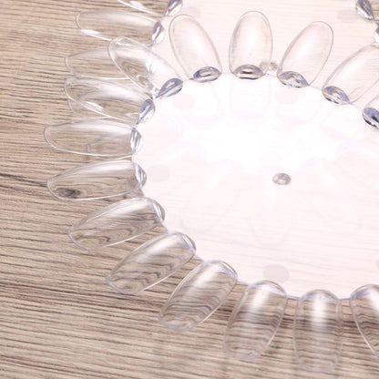 GV121 THR3E STROKES Acrylic Clear Round Nail Art Tips Display Practice Wheel Display Chart Nail Diy Tool for Kids Girls Boys Home Salon Use 10pcs