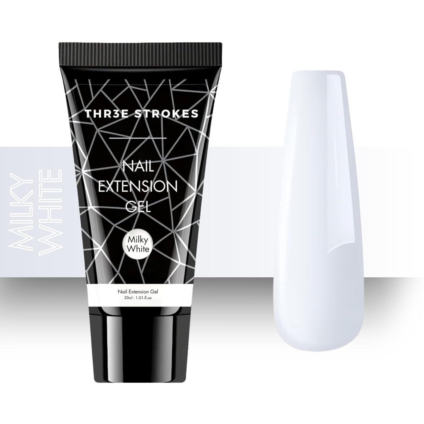 NP294 THR3E STROKES PolyGel Quick Upgrade Poly Gel Kits,30ML Polygel Nail Kit Builder Gel,Nail Extension Gel Trendy Nail Art Design Salon Nail Easy DIY at Home (6 MILKY WHITE) (UV/LED LAMP REQUIRED)