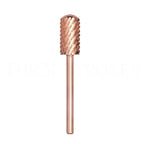 GV74 THR3E STROKES Nail Drill Bits, 3/32'' Smooth Round Top Large Barrel Carbide Bits, Suitable for Manicure Pedicure Cuticle Gel Polishing, Beginners Bits, Rose Gold, Series Bit (Double Coarse-2XC, ROSE GOLD)