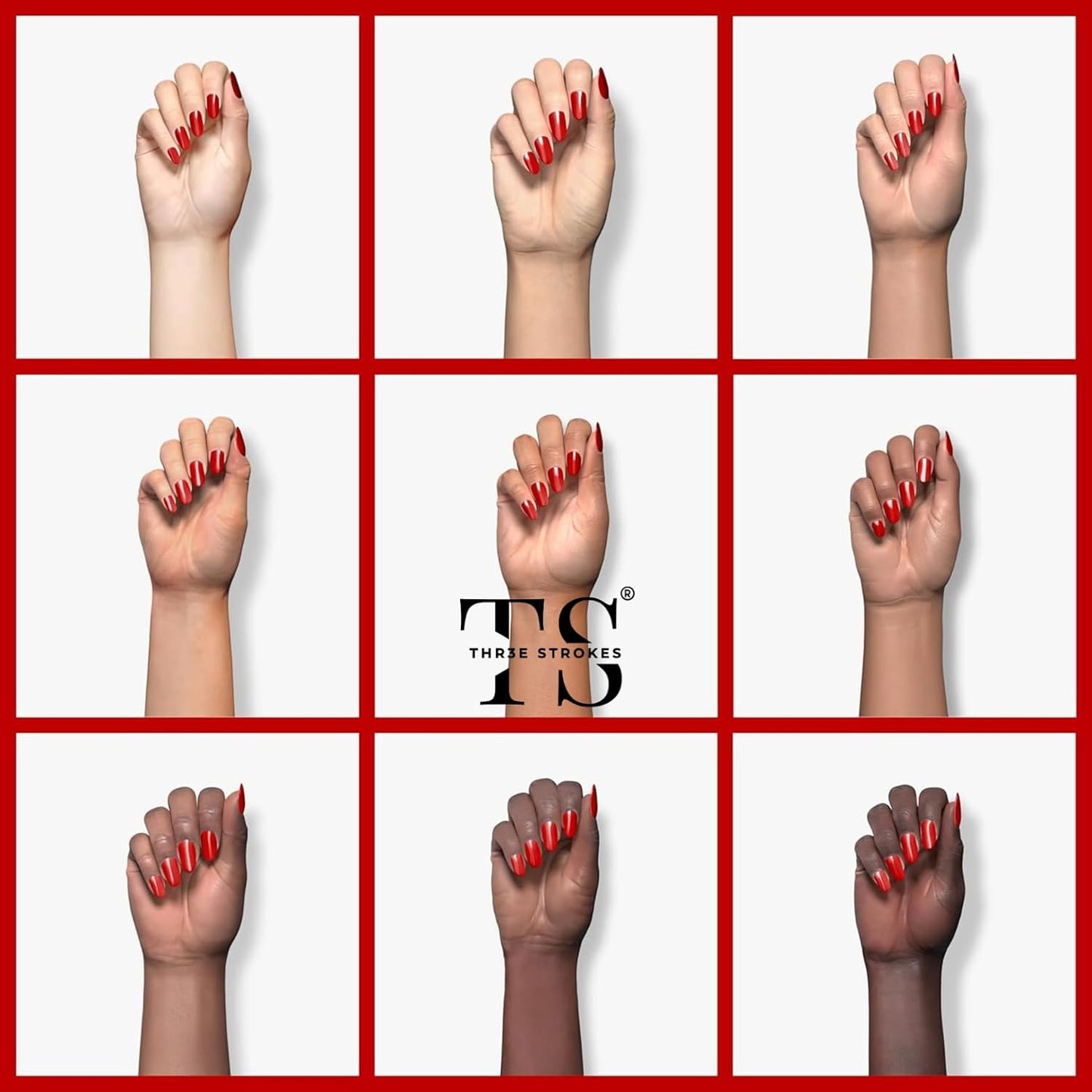 GV111 THR3E STROKES Gel Polish Red Gel Liner Gel Polish Nail Art Liner Red 1 pcs 8ml Classic Red Gel Nail Polish Art Paint for Nails Built Soak Off Uv Manicure Salon DIY at Home Nail Design Polish Gifts for Girl (Red)