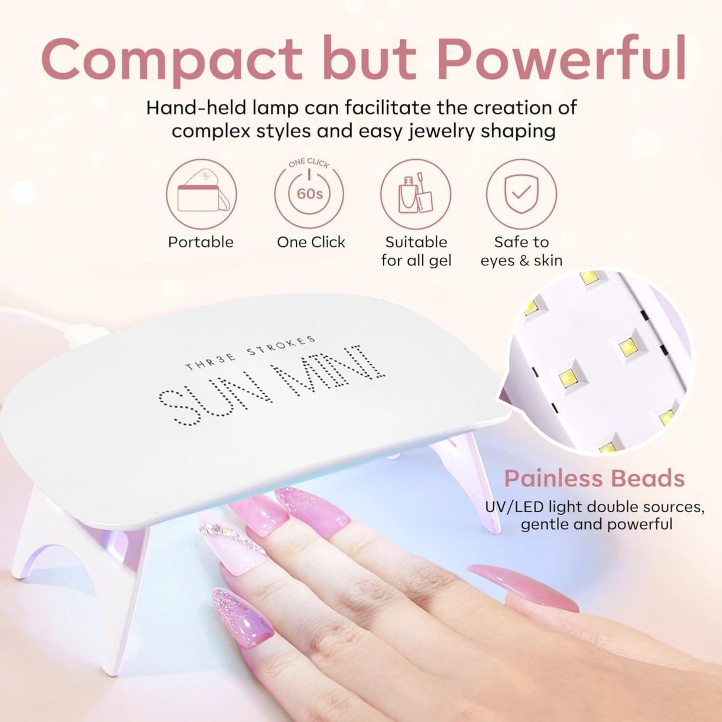 NP34 THR3E STROKES TOXIC FREE Poly Nail Gel Extension Kit for Builder Gel, UV Nail Art Kit, Nail Extension Set, Glue-Free Manicure and Pedicure Set (20 Items in Set)(RUBY KIT)