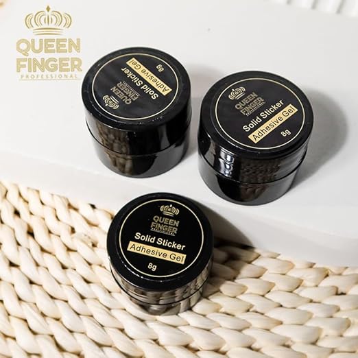 NP03 QUEENFINGER Nail Art Super Sticky Rhinestone UV Gel Adhesive Diamond Gem Builder Manicure NailArt Decoration Clear UV Gel for NailRhinestones/Nail Jewelry/NailDiamonds, 8ml