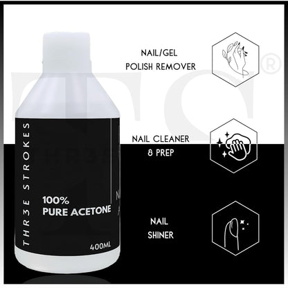 NP257 THREE STROKES Acetone (400ml) | A++ Grade Nail Polish Remover