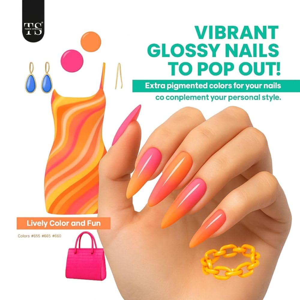 NP37 THR3E STROKES 36 Colors Nail Art GelPaint Kit, 40PCS Gel Nail Polish Set,With Top Coat , Base Coat Gel Nail Polish with NailBrush for DIY NailArt Design, NailArt GelPolish for DIY At Home