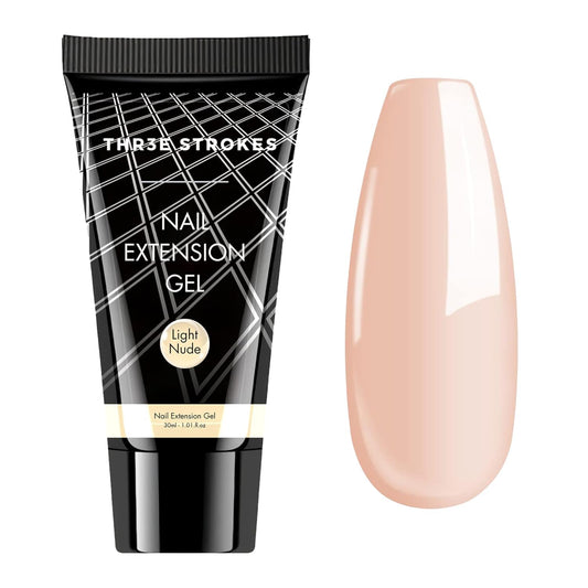 NP287 THR3E STROKES PolyGel Quick Upgrade Poly Gel Kits,30ML Polygel Nail Kit Builder Gel,Nail Extension Gel Trendy Nail Art Design Salon Nail Easy DIY at Home (9 LIGHT NUDE) (UV/LED LAMP REQUIRED)