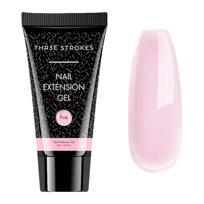 GV125 THR3E STROKES Polygel Quick Upgrade Poly Gel Kits,30Ml Polygel Nail Kit Builder Gel,Glossy Finish Nail Extension Gel Trendy Nail Art Design Salon Nail Easy Diy At Home (3 Pink) (Uv/Led Lamp Required)