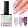 NP29 THR3E STROKES Rainbow Cat Eye Gel Nail Polish, 7.5ml Holographic 9D Sparkly Glitter Spring Gel Polish, Soak Off UV/LED Manicure Nail Art Designs, Flakie Finish