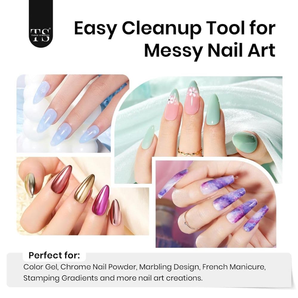 NP23 THR3E STROKES Gel Polish Liquid Latex for Nails: 7.5ML Simple Peel off Cuticle Guard for Nail Polish Nail Art Liquid Latex Barrier Protector Manicure Cuticle Protectors with Stick Gifts for Women