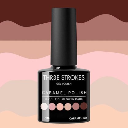 THR3E STROKES Nude Gel Polish Set | 6 Colors Neutral Pink & Brown