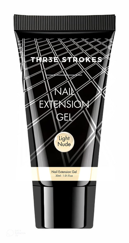 NP287 THR3E STROKES PolyGel Quick Upgrade Poly Gel Kits,30ML Polygel Nail Kit Builder Gel,Nail Extension Gel Trendy Nail Art Design Salon Nail Easy DIY at Home (9 LIGHT NUDE) (UV/LED LAMP REQUIRED)