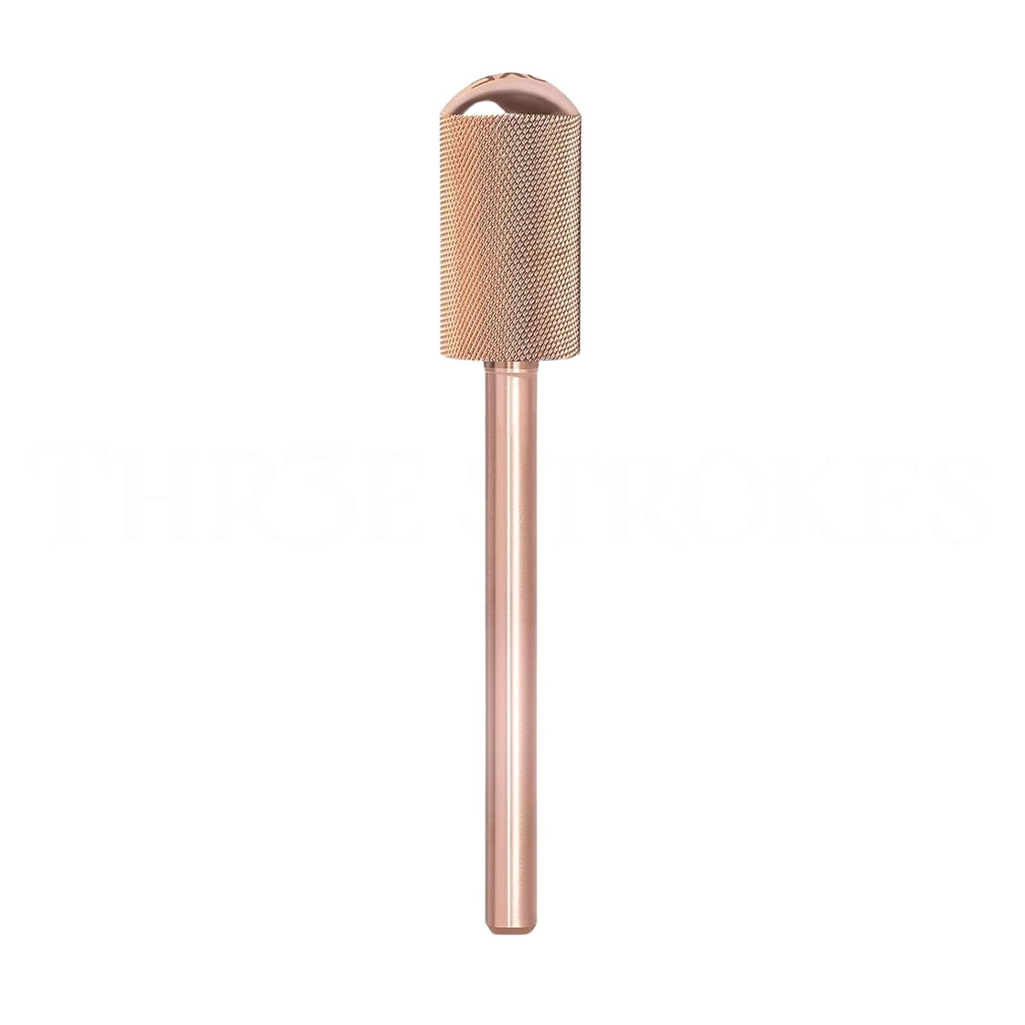 GV73 THR3E STROKES Nail Drill Bits, 3/32'' Smooth Round Top Large Barrel Carbide Bits, Suitable for Manicure Pedicure Cuticle Gel Polishing, Beginners Bits, Rose Gold, Series Bit (Double Fine-2XF, ROSE GOLD)