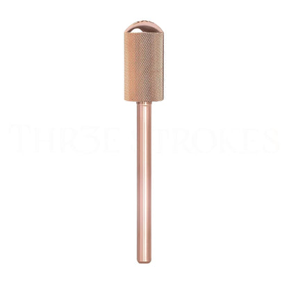 GV73 THR3E STROKES Nail Drill Bits, 3/32'' Smooth Round Top Large Barrel Carbide Bits, Suitable for Manicure Pedicure Cuticle Gel Polishing, Beginners Bits, Rose Gold, Series Bit (Double Fine-2XF, ROSE GOLD)