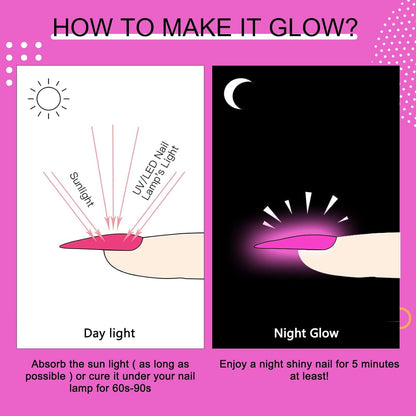 GV42 THR3E STROKES Gel Nail Polish Neon Gel Nail Polish Set Fluorescent Gel Polish Luminous Glow in Dark Gel Polish Orange Hot Pink Blue Yellow Green Purple Vibrant Spring Summer Gel Polish 7ML (UV/LED LIGHT REQUIRED)  neongd