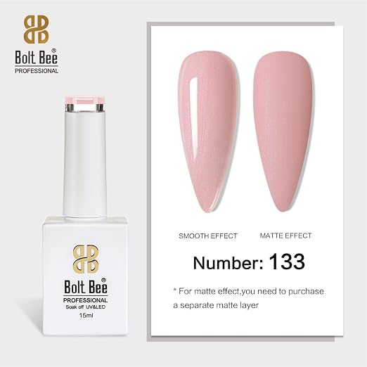 NP340 Bolt Bee Professional Color Gel Nail Polish Soak Off UV/LED Gel Long Lasting, High Gloss Finish, Salon Quality for Manicure, Nail Art & DIY (133)