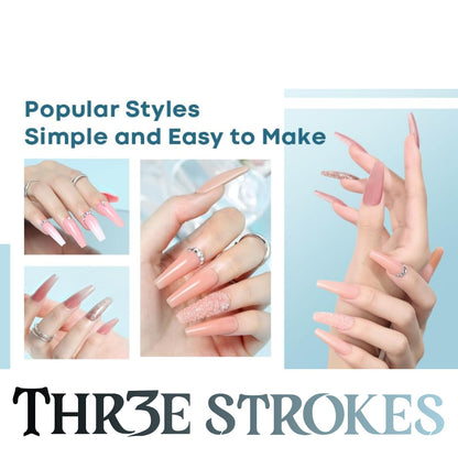 NP289 THR3E STROKES Poly Gel Slip Solution 100ML-Professional PolyGel Slip Solution For ExtenderGel, Builder Gel, UV/LED Nail Tips, Liquid Solution