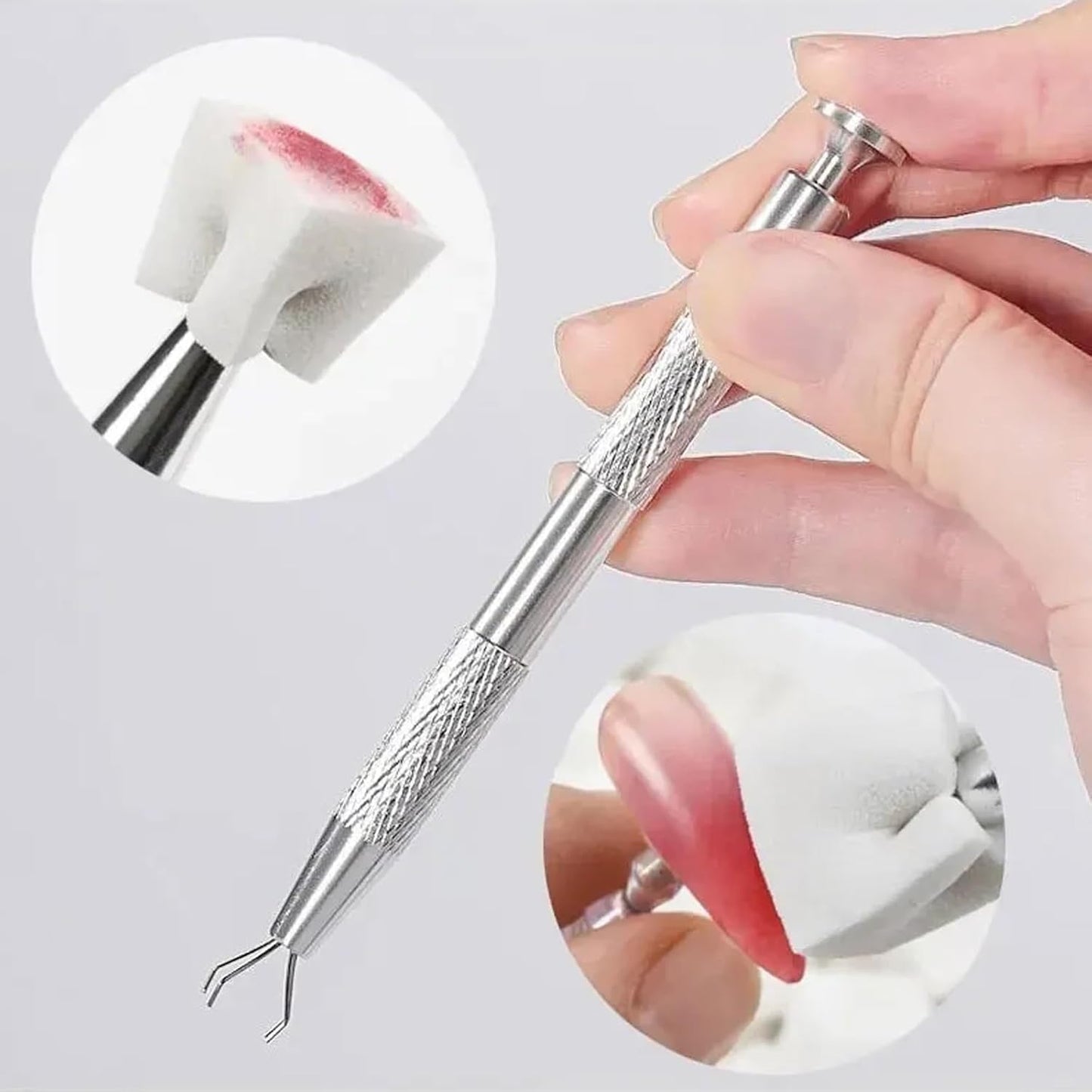 GV120 4 Claws Nail Sponge Metal Grabber with 100 Pcs Mini Replaceable Nail Sponges Blocks for Ombre Nail Art Sponges Nail Art Tools for Nail Supplies Nail Accessories (CUBE + PICKER)