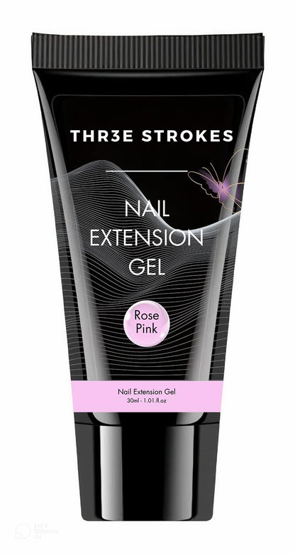 GV132 THR3E STROKES PolyGel Quick Upgrade Poly Gel Kits,30ML Polygel Nail Kit Builder Gel,Nail Extension Gel Trendy Nail Art Design Salon Nail Easy DIY at Home (5 ROSE PINK) (UV/LED LAMP REQUIRED)