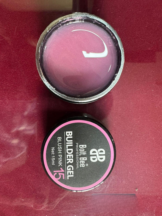 NP122 Bolt Bee Professional Builder Gel - High-Viscosity Self-Leveling Hard Gel (Blush Pink, 15ml Jar)