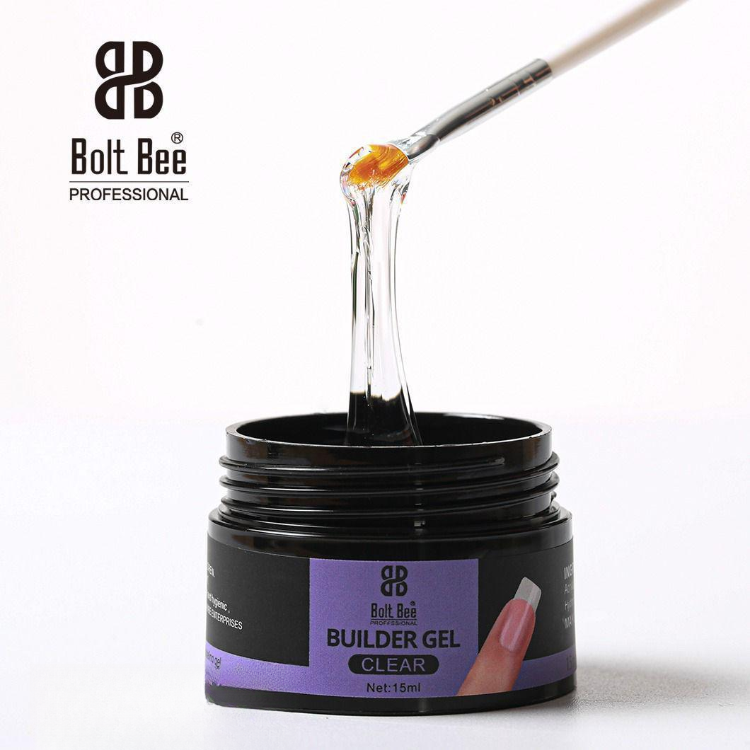 Bolt Bee Clear Builder Gel (15ml) | Self-Leveling Hard Gel for Extensions