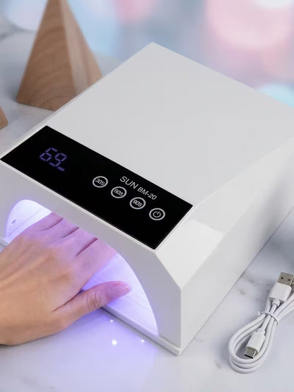 GV1131 SUN BM-20 42 LED UV Nail Lamp, Rechargeable Professional Nail Dryer with 30s/60s/90s Timer, Touch Control, Infrared Sensor & Removable Base for Gel Polish